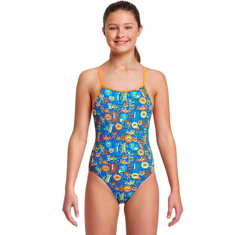 Funkita - Big Cat Bash - Girls Diamond Back One Piece 3 Funkita - Big Cat Bash - Girls Diamond Back One Piece