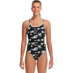 Funkita - Black Swan - Ladies Diamond Back One Piece