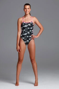 Funkita - Black Swan - Ladies Twisted One Piece -Funkita Swimsuit Discount Store funkita black swan ladies twisted one piece 6
