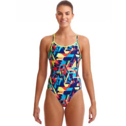 Funkita - Blocked Bars - Ladies Diamond Back One Piece