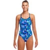 Funkita - Blue Bars - Ladies Diamond Back One Piece -Funkita Swimsuit Discount Store funkita blue bars ladies diamond back one piece 1