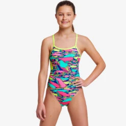 Funkita - Bright Bergs - Girls Eco Single Strap One Piece -Funkita Swimsuit Discount Store funkita bright bergs girls eco single strap one piece 5