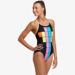 Funkita - Building Blocks - Ladies Diamond Back One Piece -Funkita Swimsuit Discount Store funkita building blocks ladies diamond back one piece 5