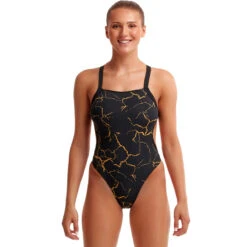 Funkita - Cracked Gold - Ladies Brace Free One Piece