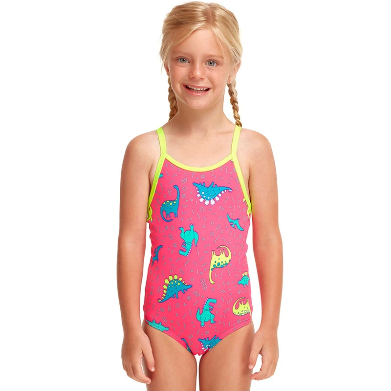 Funkita - Dancing Dino - Toddler Girls Printed One Piece 3 Funkita - Dancing Dino - Toddler Girls Printed One Piece
