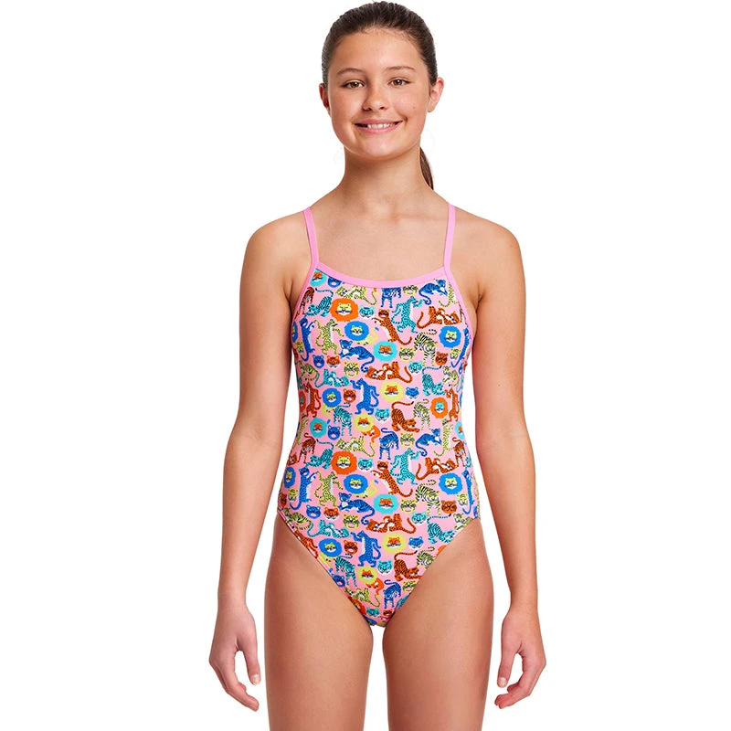 Funkita - Feline Fiesta - Girls Single Strap One Piece 3 Funkita - Feline Fiesta - Girls Single Strap One Piece