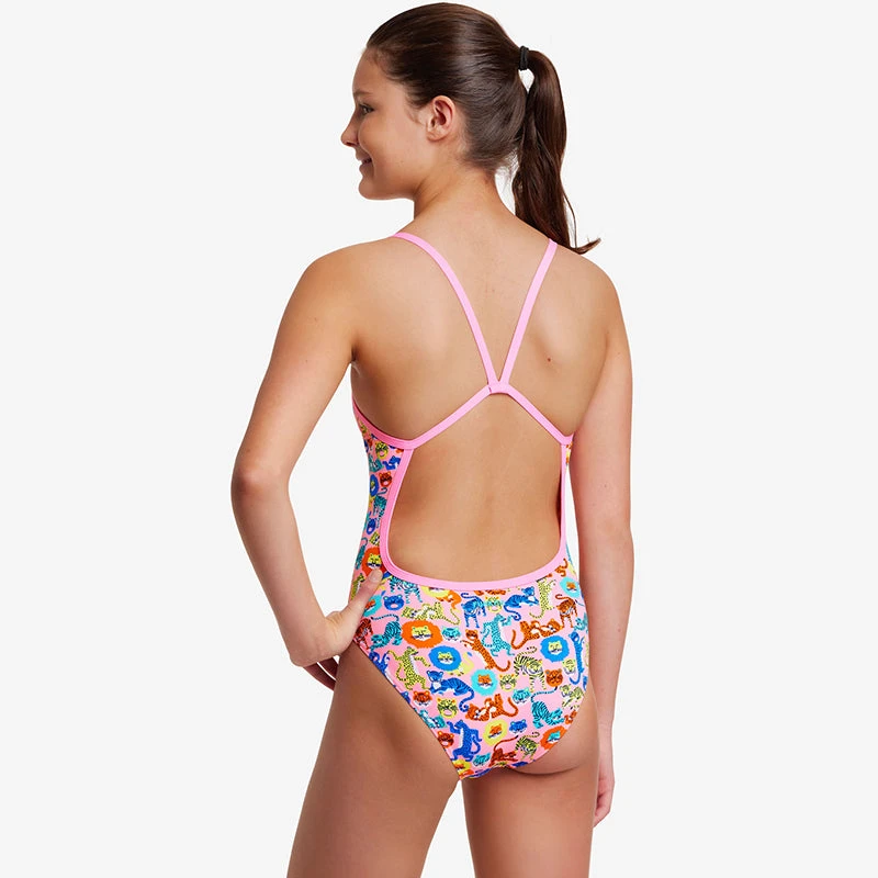 Funkita - Feline Fiesta - Girls Single Strap One Piece 6 Funkita - Feline Fiesta - Girls Single Strap One Piece - Image 4