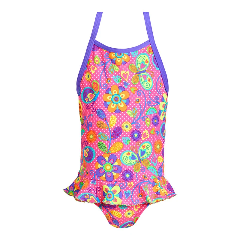 Funkita - Flower Bed - Toddler Girls Belted Frill One Piece 4 Funkita - Flower Bed - Toddler Girls Belted Frill One Piece - Image 2