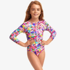 Funkita - Garden Party - Toddler Girls Sun Cover One Piece -Funkita Swimsuit Discount Store funkita garden party toddler girls sun cover one piece 4