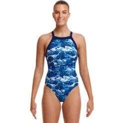 Funkita Swimsuit Discount Store 8 Funkita - Geisha Garden - Ladies Sky Hi One Piece
