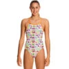 Funkita - Crazy Critters - Girls Cross Back One Piece -Funkita Swimsuit Discount Store funkita girls swimwear crazy critters cross back one piece 1