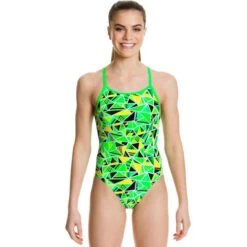 Funkita - Fluro Fracture - Girls Diamond Back One Piece