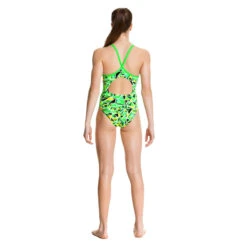 Funkita - Fluro Fracture - Girls Diamond Back One Piece -Funkita Swimsuit Discount Store funkita girls swimwear fluro fracture diamond back one piece 3