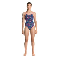 Funkita - Square Up - Girls Diamond Back One Piece -Funkita Swimsuit Discount Store funkita girls swimwear square up diamond back one piece 4