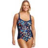 Funkita - Gum Shy - Ladies Ruched Panelled One Piece 1 Funkita - Gum Shy - Ladies Ruched Panelled One Piece -Funkita Swimsuit Discount Store funkita gum shy ladies ruched panelled one piece 1