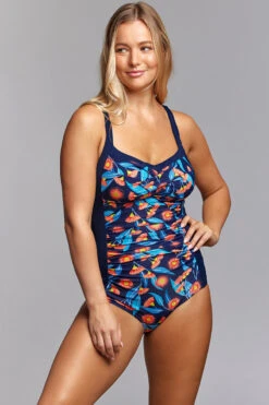 Funkita - Gum Shy - Ladies Ruched Panelled One Piece -Funkita Swimsuit Discount Store funkita gum shy ladies ruched panelled one piece 5