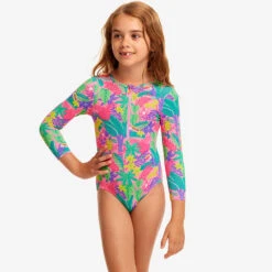Funkita - Jungle Party - Toddler Girls Sun Cover One Piece -Funkita Swimsuit Discount Store funkita jungle party toddler girls sun cover one piece 4