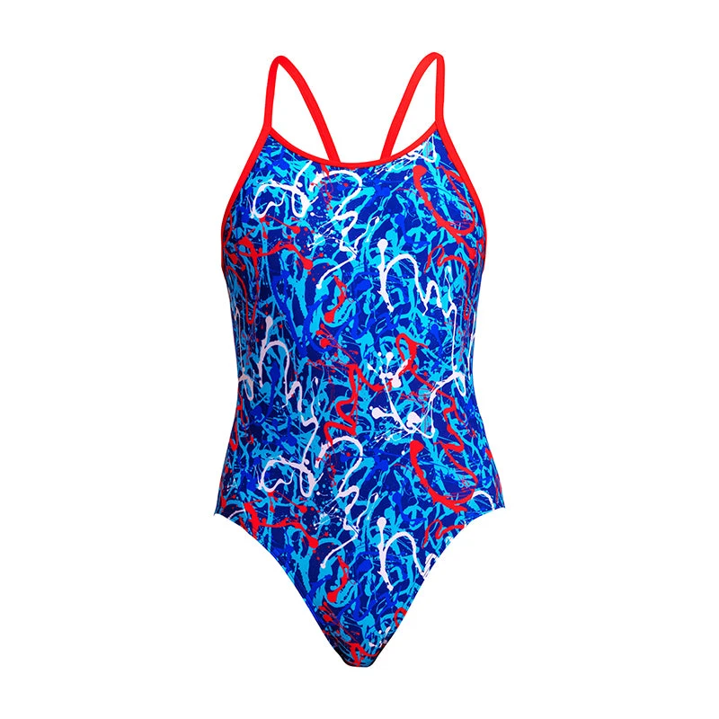 Funkita - Mr Squiggle - Girls Diamond Back One Piece 4 Funkita - Mr Squiggle - Girls Diamond Back One Piece - Image 2