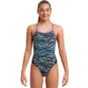 Funkita - Oil Slick - Girls Eco Twisted One Piece 2 Funkita - Oil Slick - Girls Eco Twisted One Piece -Funkita Swimsuit Discount Store funkita oil slick girls eco twisted one piece 1