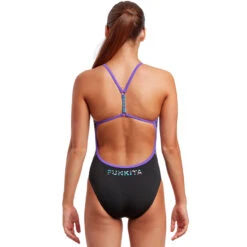 Funkita - Oil Slick - Girls Eco Twisted One Piece -Funkita Swimsuit Discount Store funkita oil slick girls eco twisted one piece 3