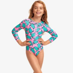 Funkita - Paddling Pink - Toddler Girls Sun Cover One Piece -Funkita Swimsuit Discount Store funkita paddling pink toddler girls sun cover one piece 4