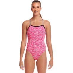 Funkita - Painted Pink - Ladies Eco Tie Me Tight One Piece