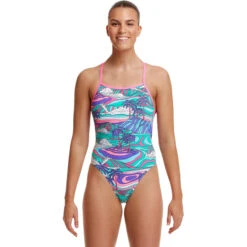 Funkita - Palm Cove - Ladies Eco Tie Me Tight One Piece