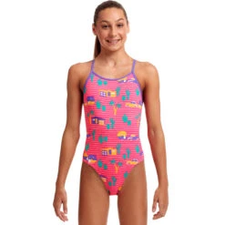 Funkita - Pinky Palm - Girls Eco Diamond Back One Piece