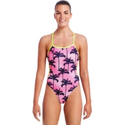 Funkita - Pop Palms - Ladies Cut Away Tie Back One Piece