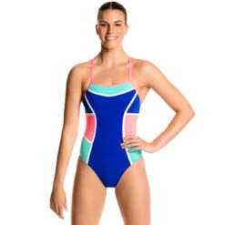 Funkita - Scuba Blue - Ladies Colour Block One Piece -Funkita Swimsuit Discount Store funkita scuba blue ladies colour block one piece 4