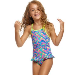 Funkita - Slug Hugs - Toddler Girls Eco Belted Frill One Piece -Funkita Swimsuit Discount Store funkita slug hugs toddler girls eco belted frill one piece 4