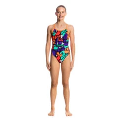 Funkita - Street Beat - Girls Diamond Back One Piece -Funkita Swimsuit Discount Store funkita street beat diamond back girls swimsuit 4