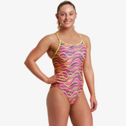 Funkita - Swerve Up - Ladies Eco Diamond Back One Piece -Funkita Swimsuit Discount Store funkita swerve up ladies eco diamond back one piece 5
