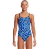 Funkita - Ticker Tape - Girls Diamond Back One Piece -Funkita Swimsuit Discount Store funkita ticker tape girls diamond back one piece 1