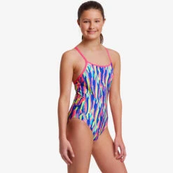 Funkita - Wing Tips - Girls Eco Diamond Back One Piece -Funkita Swimsuit Discount Store funkita wing tips girls eco diamond back one piece 5