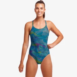 Funkita - Wires Crossed - Ladies Diamond Back One Piece -Funkita Swimsuit Discount Store funkita wires crossed ladies diamond back one piece 5